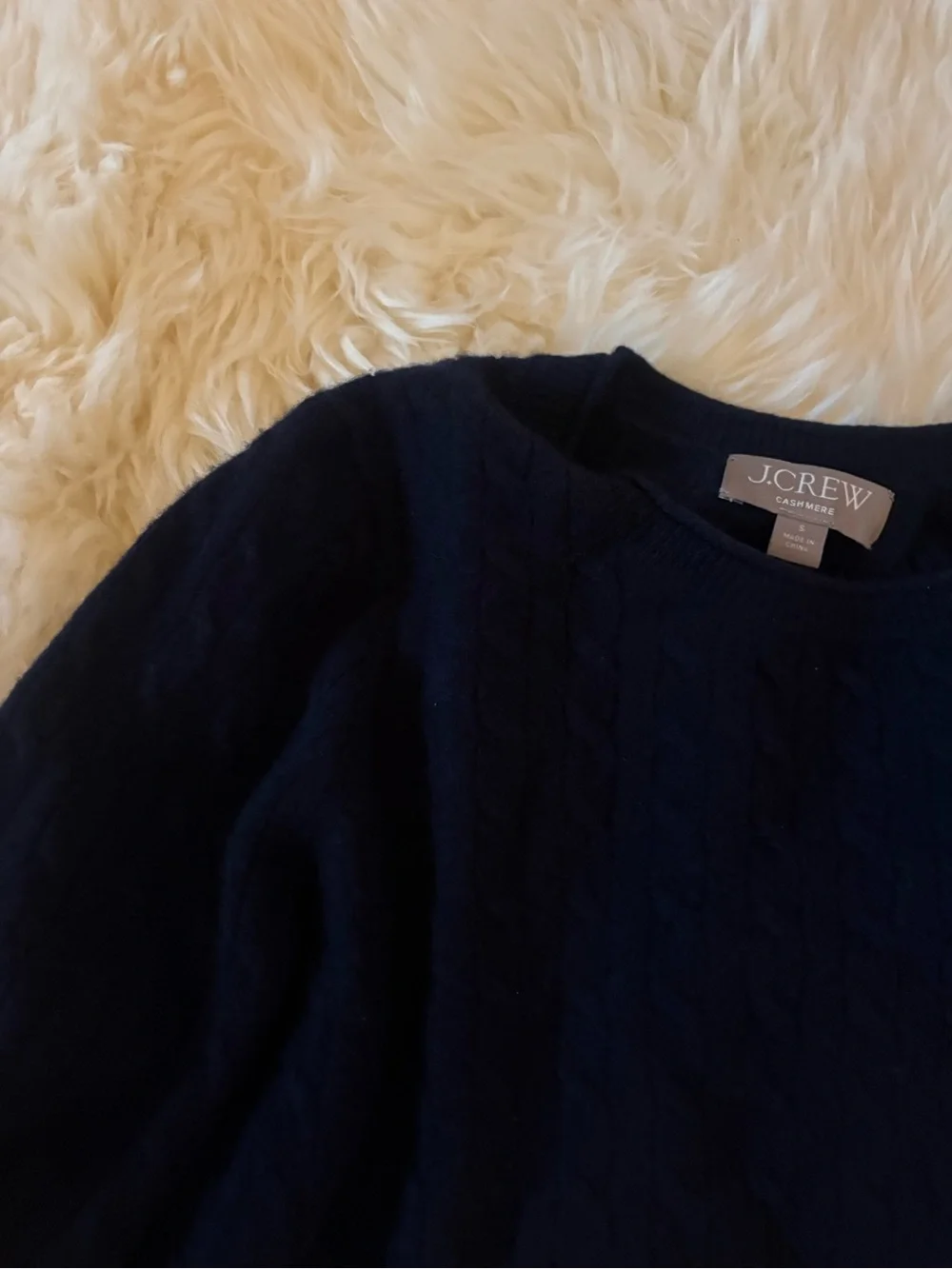 Jcrew cable knit cashmere sweater